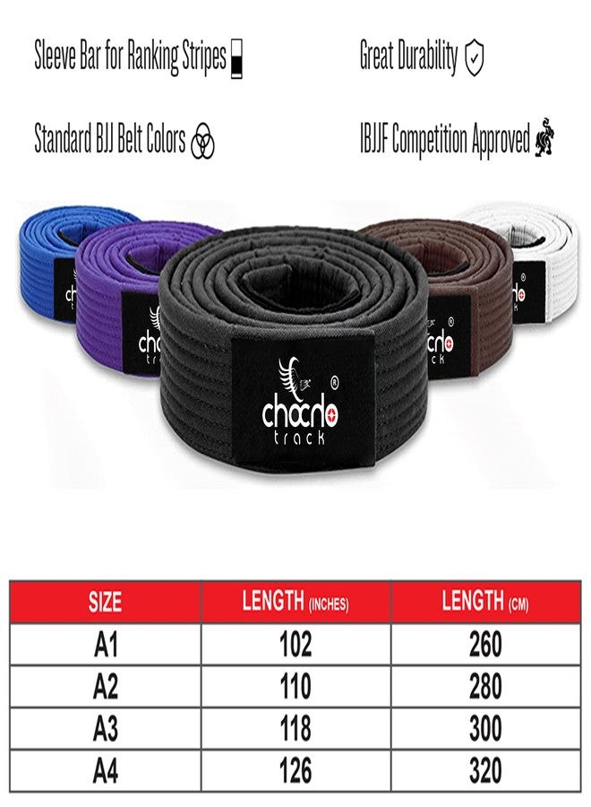 ChoCho Track Jiu Jitsu BJJ Belts Brazilian Adult A1 A2 A3 A4 Black Brown Purple Blue White (White, A1) - Image 3